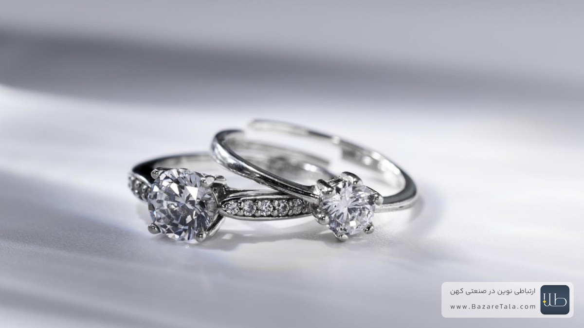 انگشتر پلاتین و طلای سفید